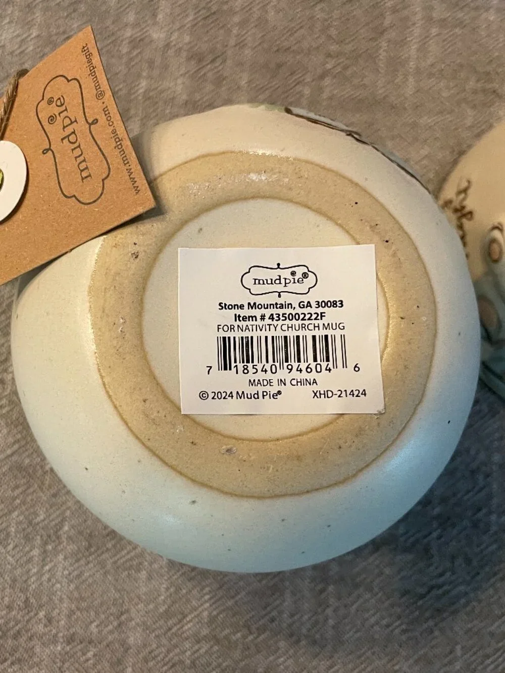 NWT! Mud Pie Set of 2 Ceramic Mugs Child is Born & Oh Holy Night!